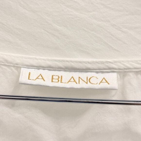 LA BLANCA Costa Brava‎ White Crochet Trim Deep V-Neck Romper Size Small Swim - Picture 4 of 4